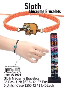 Sloth Macrame Bracelets